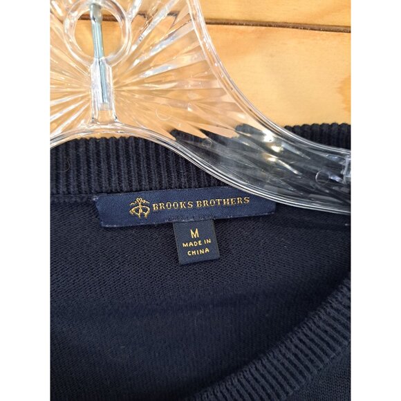 Brooks Brothers Cardigan Sweater Womens Black  Red Striped Cotton Med Minimalist - Picture 2 of 8